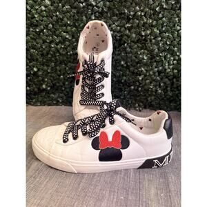 Ground Up Minnie Mouse Low Top Court Sneaker Shoes Disney Women's White Size 6